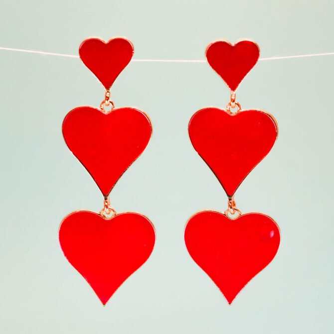 Heart Drop Earrings - Image 2