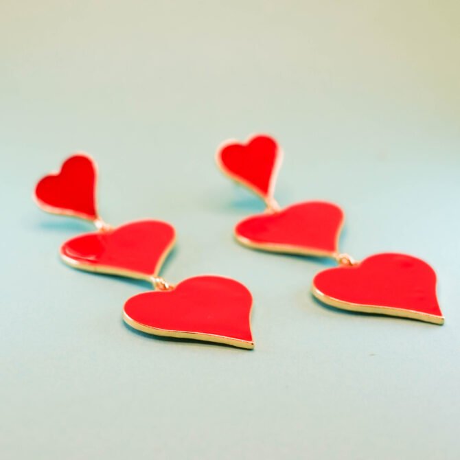 Heart Drop Earrings - Image 3